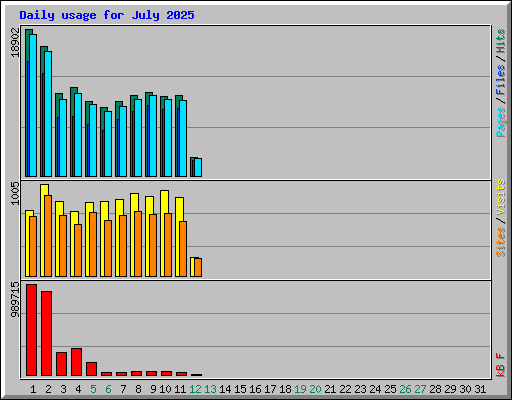 Daily usage for July 2025